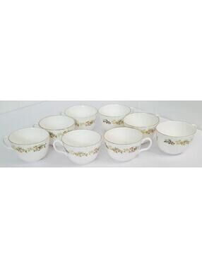 Royal Kent VTG Bone China Teacups Floral Pattern and Gold - Set Of 8